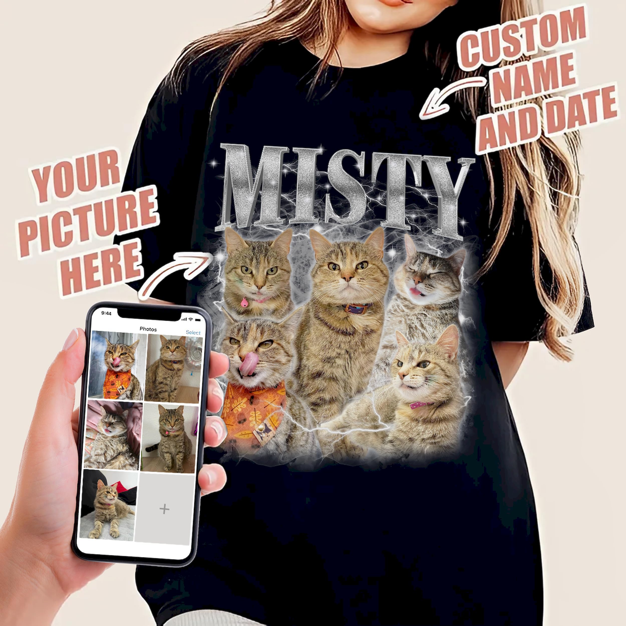 Custom Your Own Bootleg T-Shirts, Custom Face Tee Shirts for Christmas, Birthday and Valentines Day Small-4XLarge (Bootleg BB701)