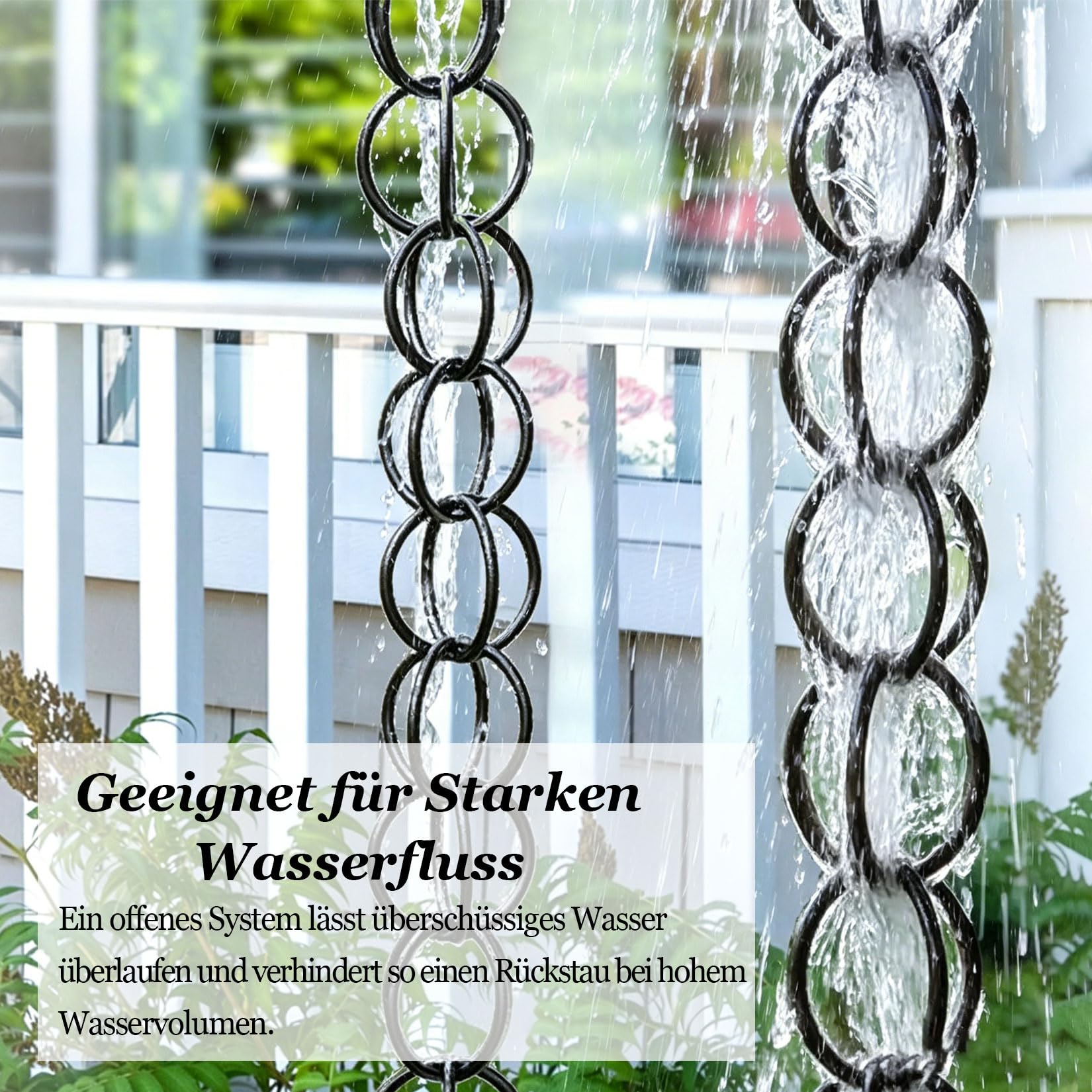 Regenkette Japanisch,Regenkette Ablaufkette,regenablaufkette schwarz,rostbeständig,beschichtet,Gartendekoration,funktionaler und dekorativer Ersatz für Dachrinnen-Fallrohre 2.6m(8.6ft) Dunkelbraun