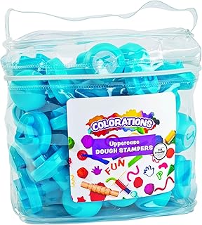Colorations Alphabet Dough Stampers Set, Uppercase Letters – Set of 26 Letter Stamps, Fun ABC Learning Tool for Toddlers, Ideal for Classroom and Home Learning