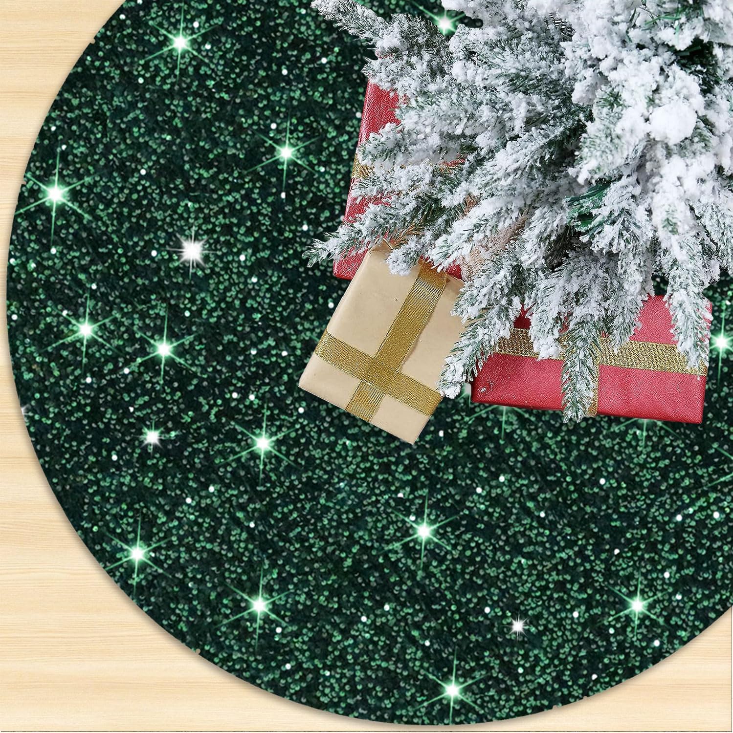 Dark Green Velvet Christmas Tree Skirt 21 Inch Personalized