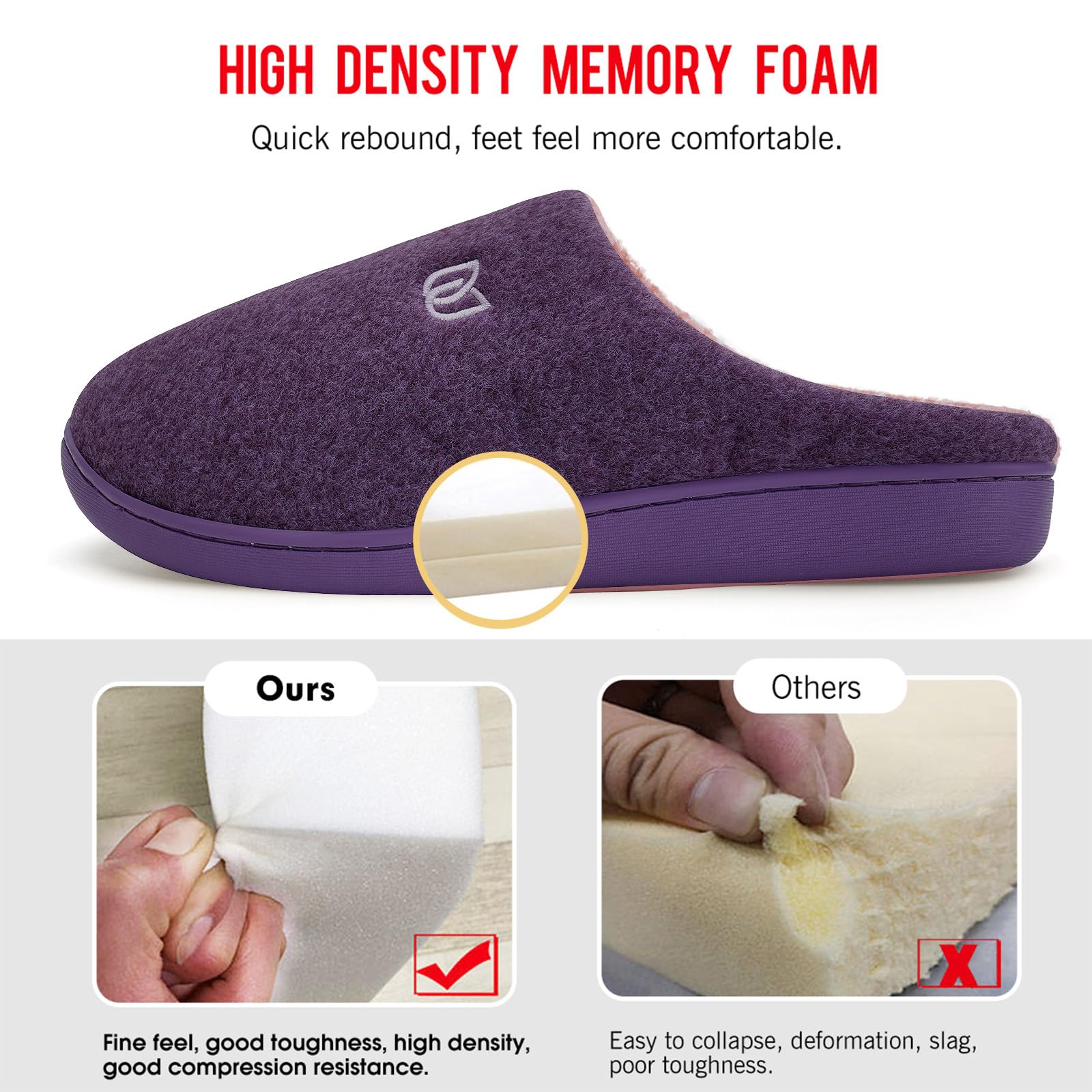 WateLves Pantofole Uomo Unisex Donna Antiscivolo Scarpe Inverno Peluche Morbido Ciabatte in Memory Foam