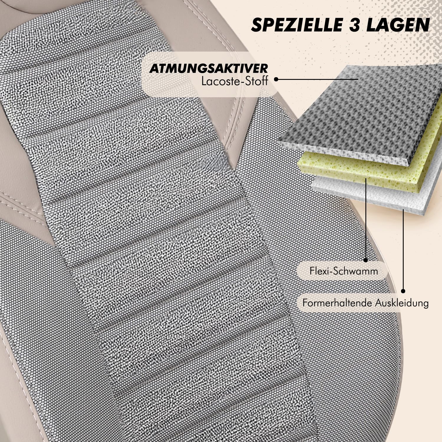 Sitzbezüge passend für Westfalia Wohnmobil Caravan in Beige UZY2131