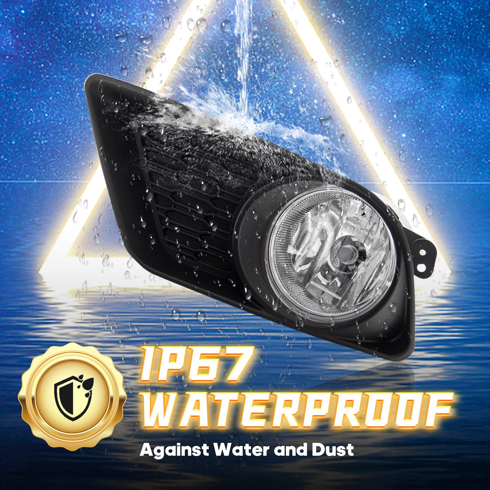 DOT Approved Fog Light Replacement Kit Clear Fog Light Assembly Kit For 2011-2014 Dodge Charger – Includes H10 Halogen Bulbs & Wiring Harness H8 Halogen Bulbs