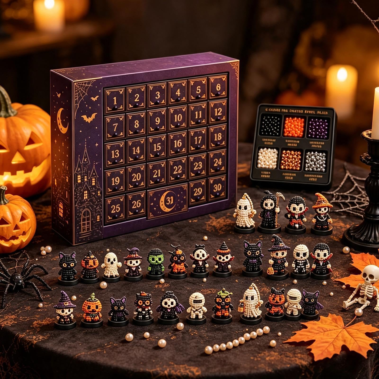 Set Perline Avvento Halloween Calendario Conto Rovescia 31 Giorni Con Perle