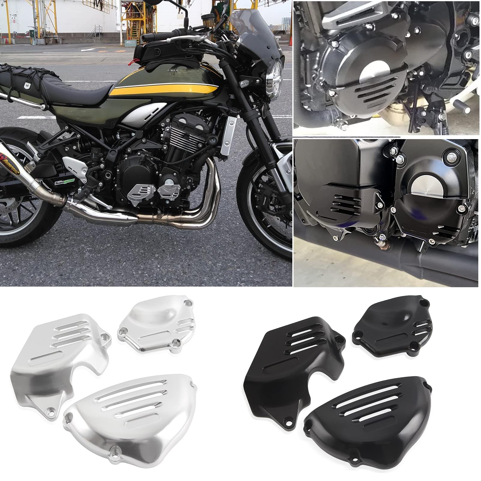 TAZGANTAX for Z 900 RS Engine Guard Cover Fairing Frame Slider Crash Pad Case Stator Protector Compatible with Ka-wa-sa-ki Z 900RS ZR900 Cafe 2018 2019 2020 2021 2022 (Black)