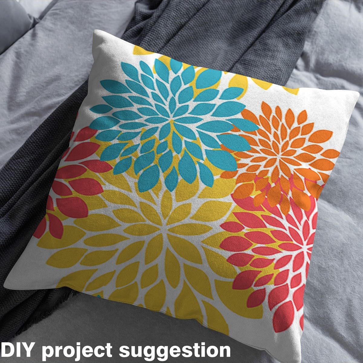 Erosebridal Geometric Flowers Fabric by The Yard Rainbow Decor for Kids Girls Women Boho Garden Colorful Beige Upholstery Fabric for Chairs DIY Waterproof Outdoor Decor 3 Yards