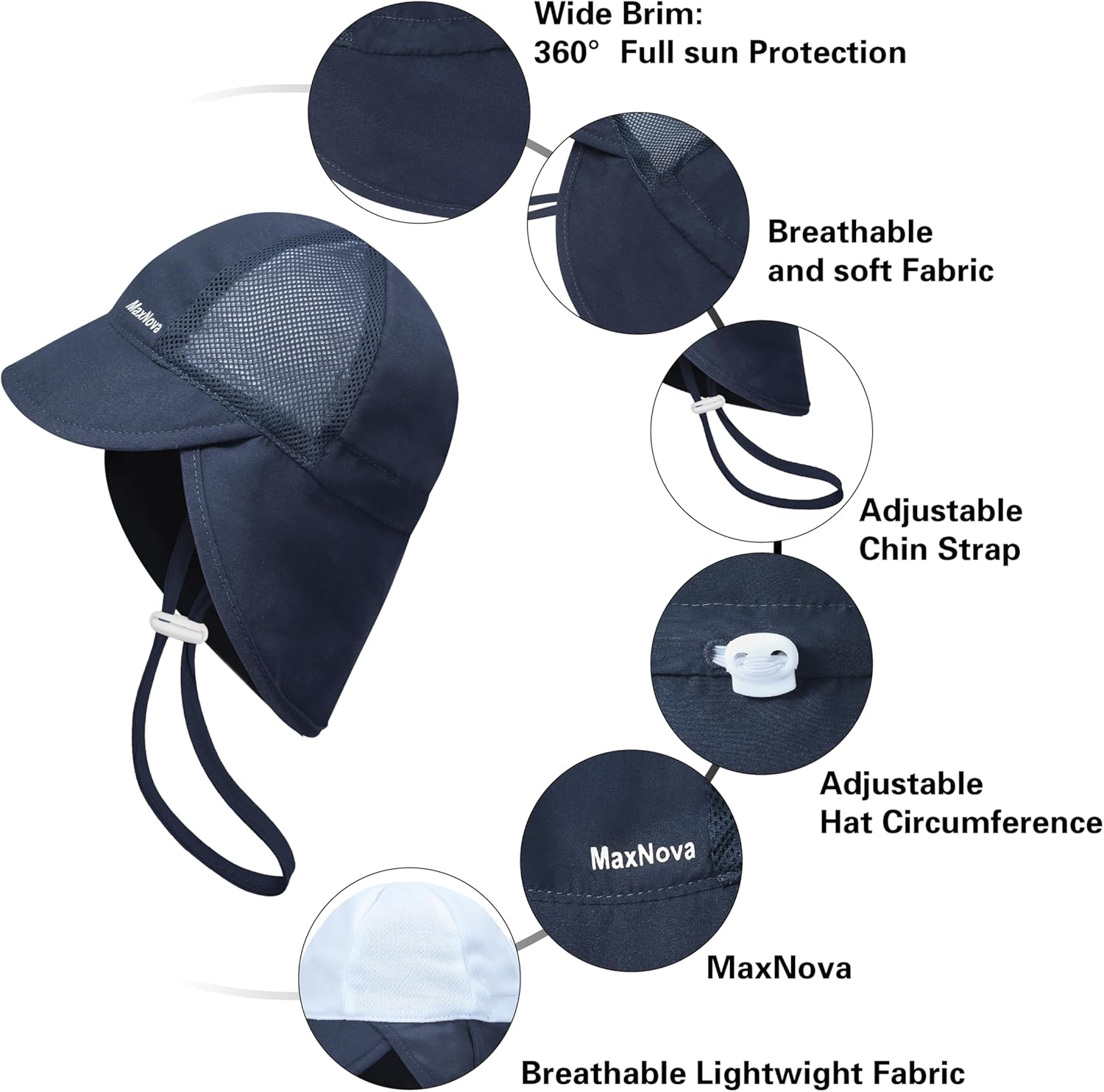 MaxNova Baby Sun Hat Toddler Hat for Boys Girls 0-4 Years - Image 7