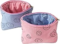 Vista 30 de Bolsas de cosméticos para mujer, bolsa de cosméticos de pana, bolsos estéticos para mujer, bolsos de mano con puntos sonrientes, organizador