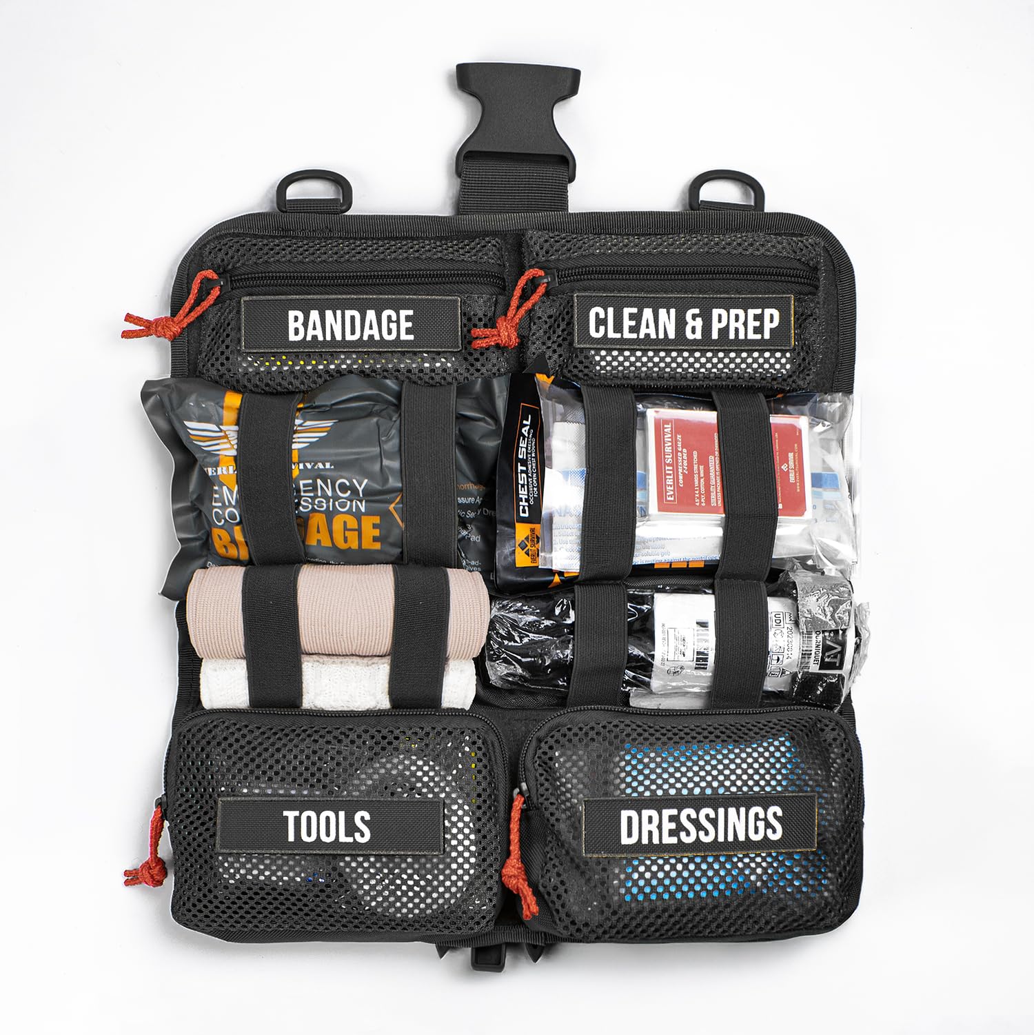 EVERLIT Kit di primo soccorso arrotolabile per traumi con laccio emostatico tattico IFAK, kit medico di emergenza per esterni, veicoli e casa, borsa Molle a sgancio rapido per i primi soccorritori
