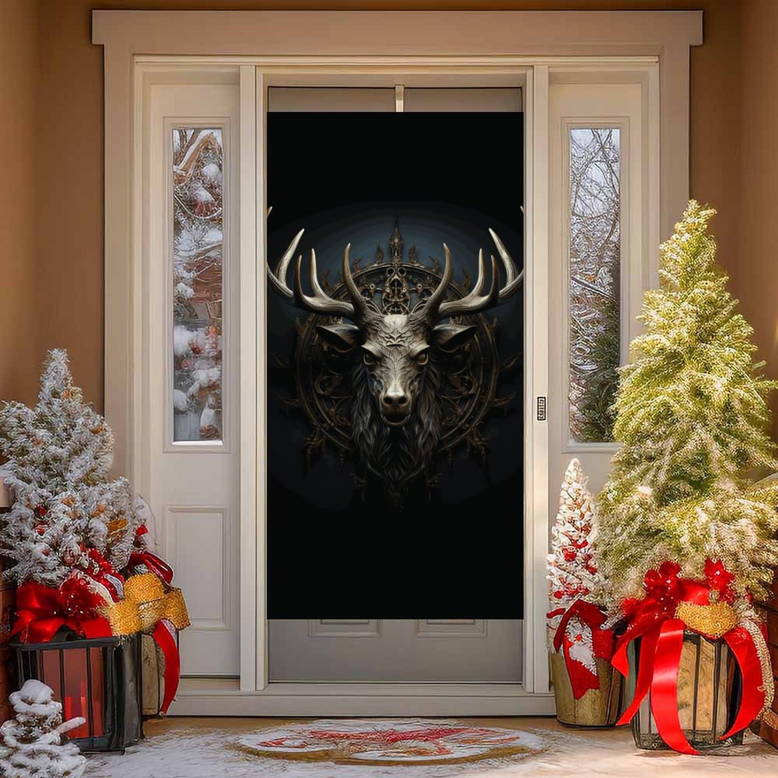 NTVOWPZO Antlers Door Curtains for Doorway Privacy Dividers Door Banner Blackout Curtains Fabric Door Window Curtain for Home Bedroom Kitchen Decor 35.4x70.9 in Decorative Banner