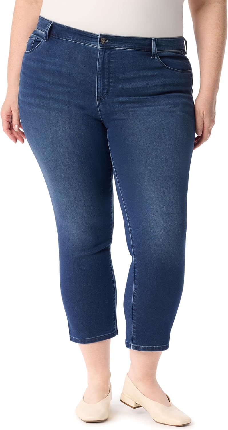 Gloria Vanderbilt Women's Cali 5-Pocket High Rise Straight Leg Ankle Standard