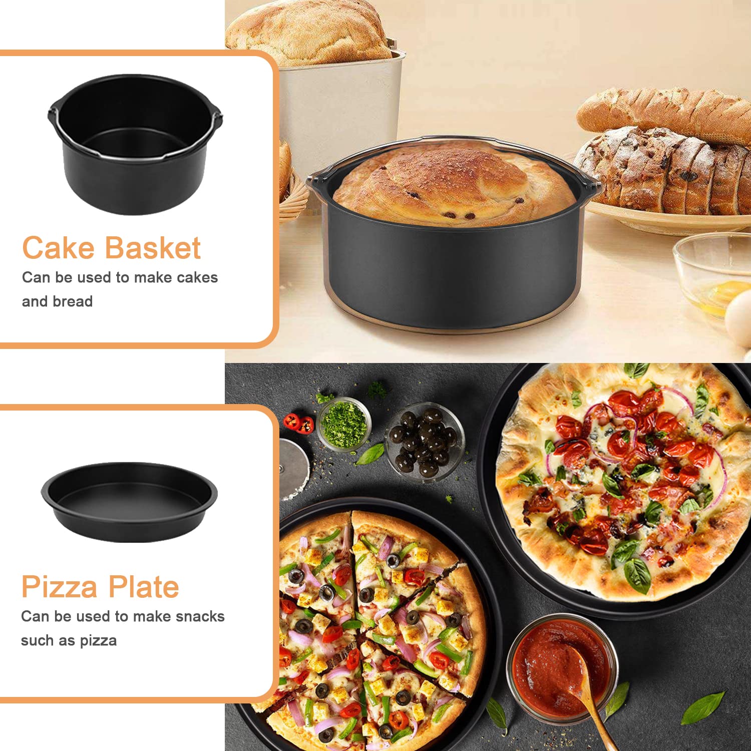 Square Air Fryer Accessories 5.5L, Silicone Air