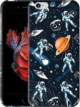 GlamCase for iPhone 6 Plus / 6s Plus, iPhone 6 Plus / 6s Plus Case - Astronaut Galaxy Space Printed Cute Slim & Sleek Plastic Protective Designer Back Cover for iPhone 6+ / 6s+