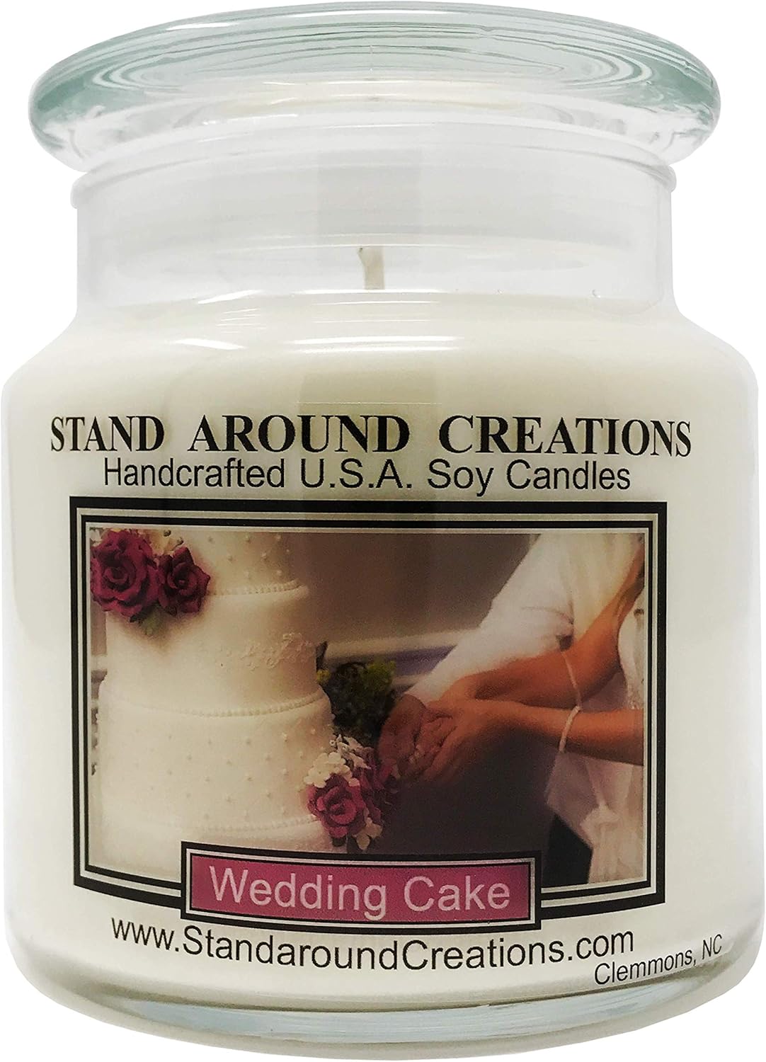 Premium 100% Soy Apothecary Candle - 16 oz Double Wicked- Wedding Cake - A Decadent Blend of Moist Vanilla Cake, Cane Sugar and Creamy White Frosting.