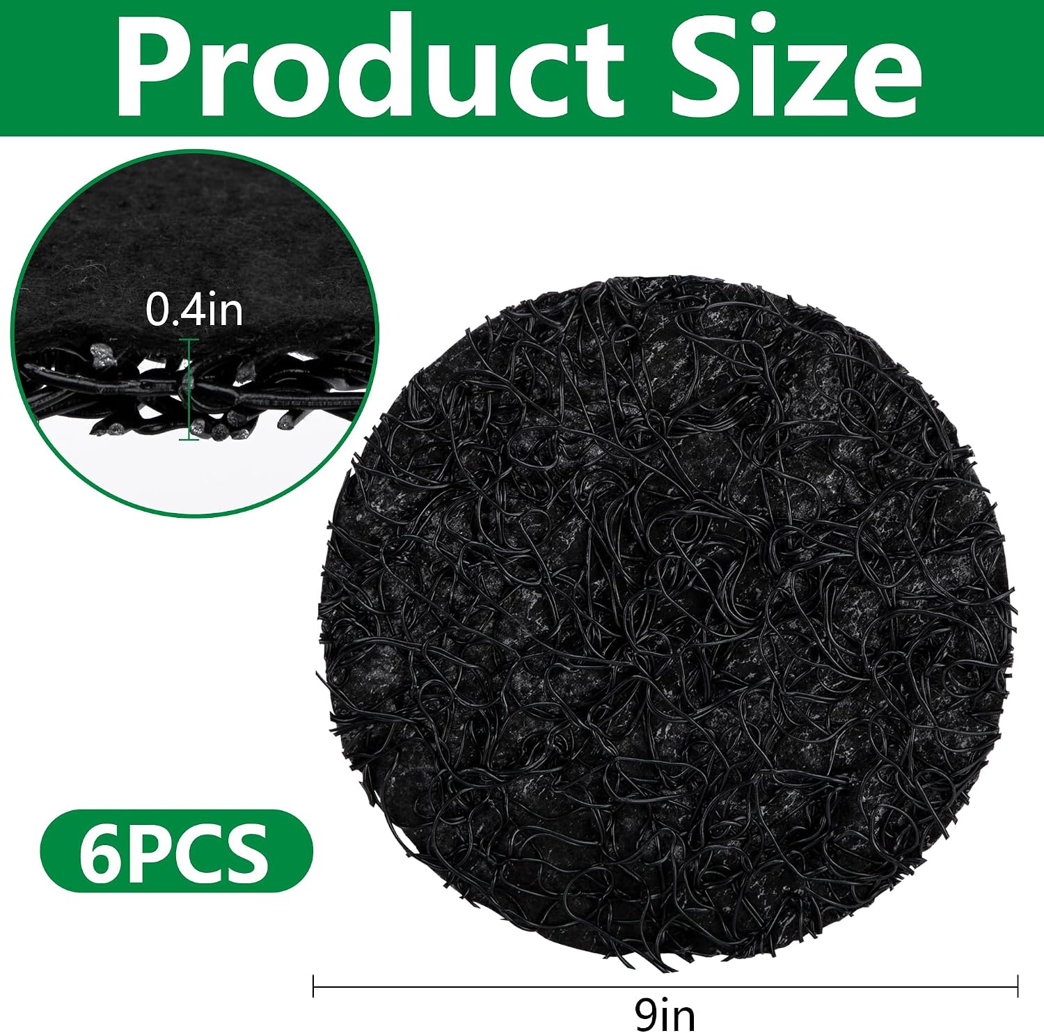 6 Pack Pot Mesh Drainage Discs, 9 Inch Plant Drainage Hole Insert Pads