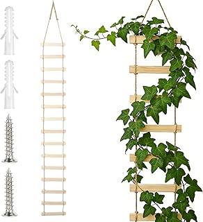 Extra Tall 3ft Wooden Ladder Trellis for Climbing Plants - Sturdy Indoor...