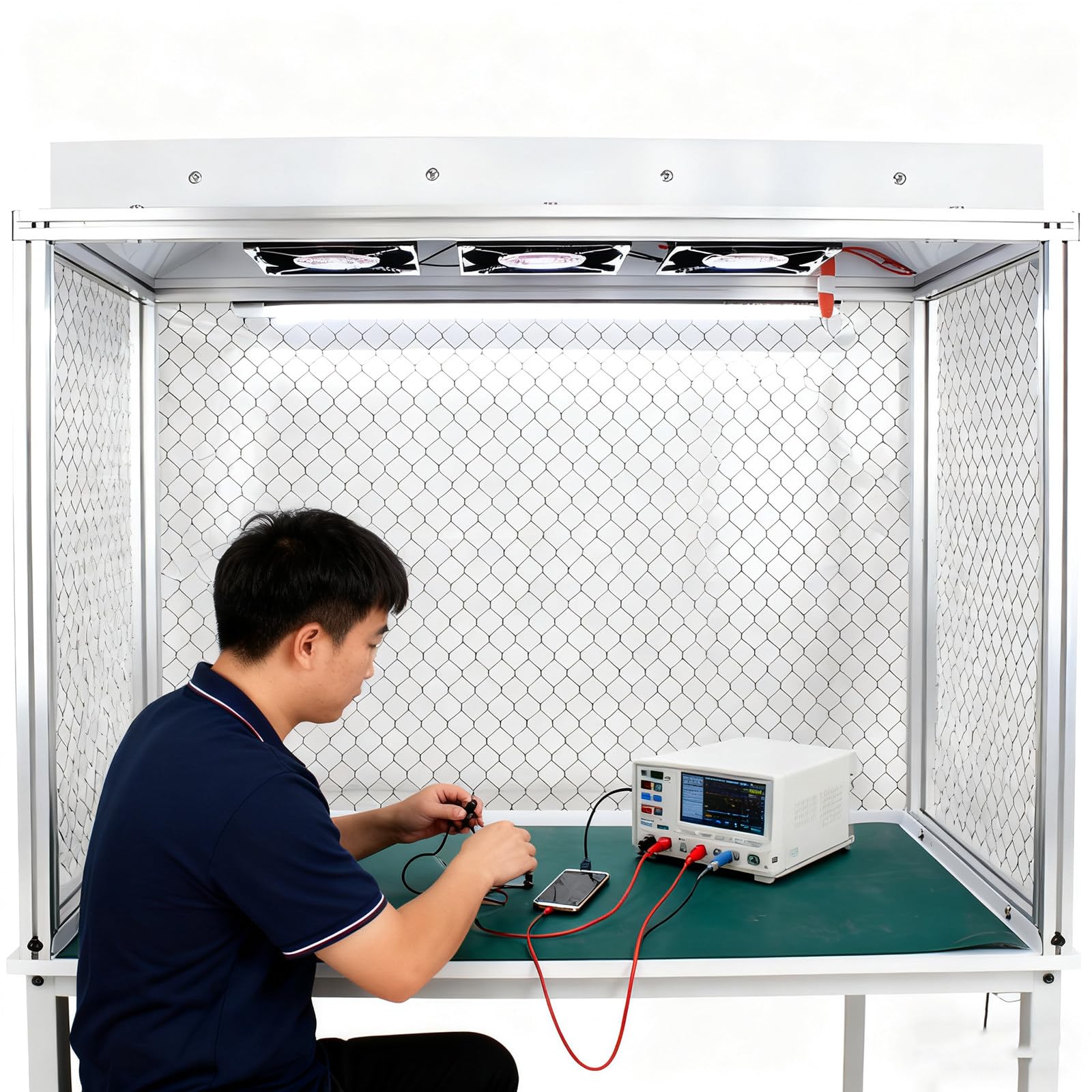 Vertikale Laminar-Flow-Werkbank mit 3 Ventilatoren und Filter für Staubfreies Arbeiten, Laminar-Flow-Kabinett für Siebreparaturen, Werkstatt, Labor, Einrichtung