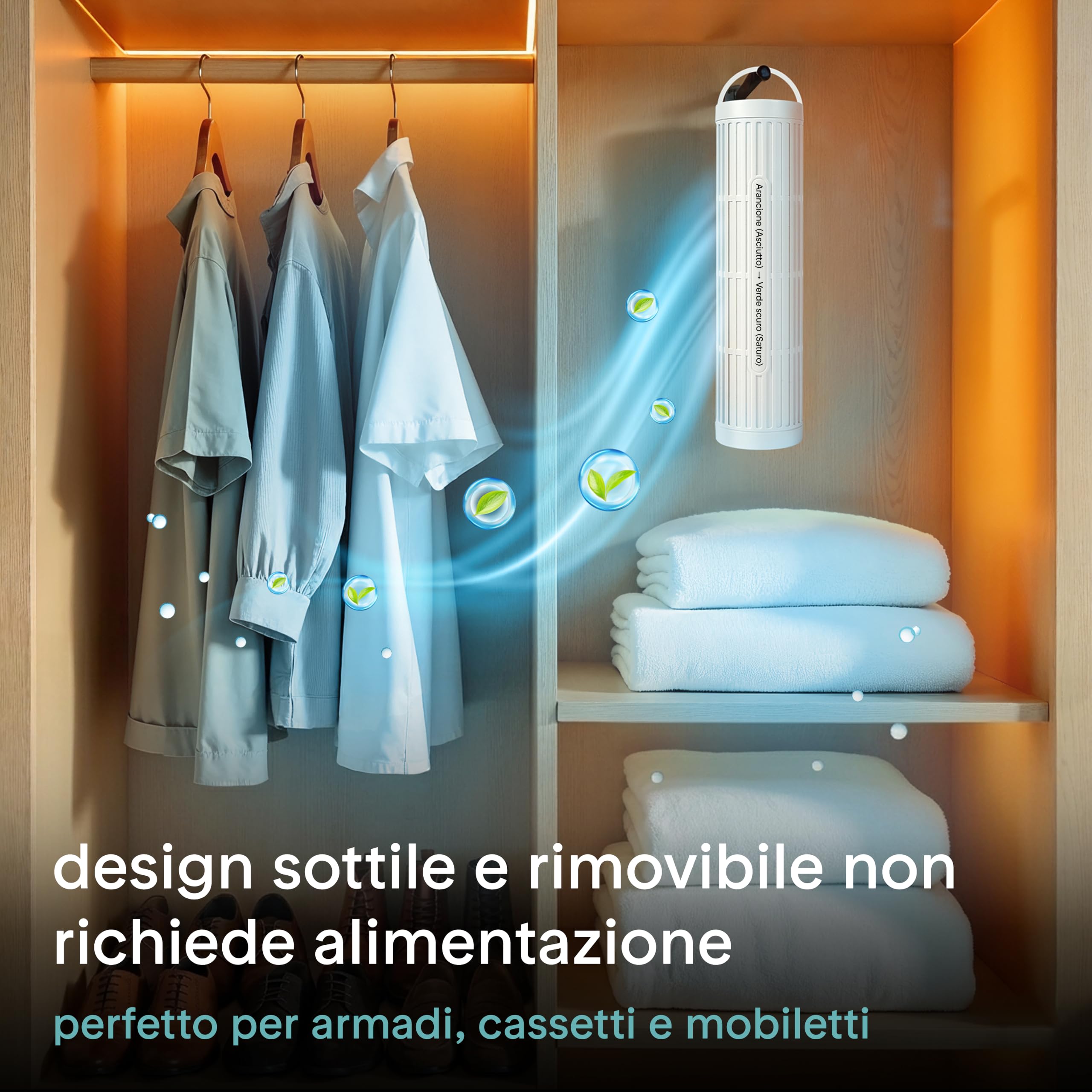 SereneLife Deumidificatore 2-in-1 Bianco 23 x 15 x 33 cm, Filtro Integrato, Serbatoio 2,7 L, Cilindro Removibile e Base Asciugatura, Timer, Modalità Sonno, Casa, Ufficio, Camera, Bagno, SLARP800WT