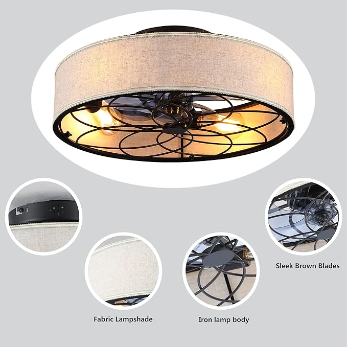 Ventilador de Techo 20 Pulgadas Con Luz y Control Remoto 6 V miniatura 6