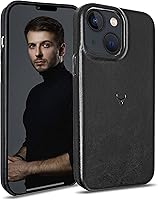 Vista 1 de Funda de cuero genuino para iPhone 13, piel encerada con aceite de grano completo, antiarañazos, a prueba de golpes, a prueba de caídas, funda