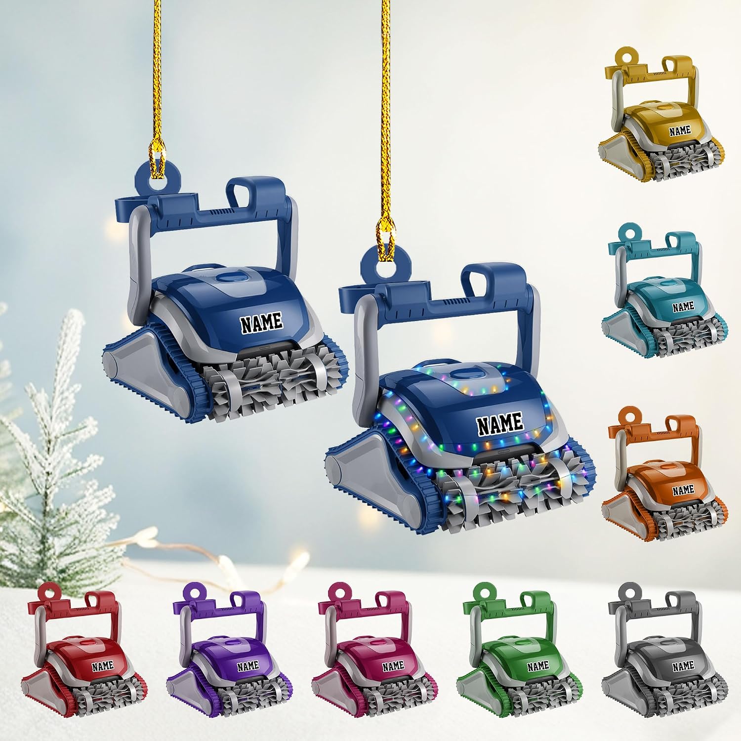 Personalized Automated Pool Cleaner Christmas Light Ornament, Christmas Tree Decor, Loved Ornament, Hanging Ornament Gift Automated Pool Cleaner Ornament for Housekeeping Housekeeper (APC7)