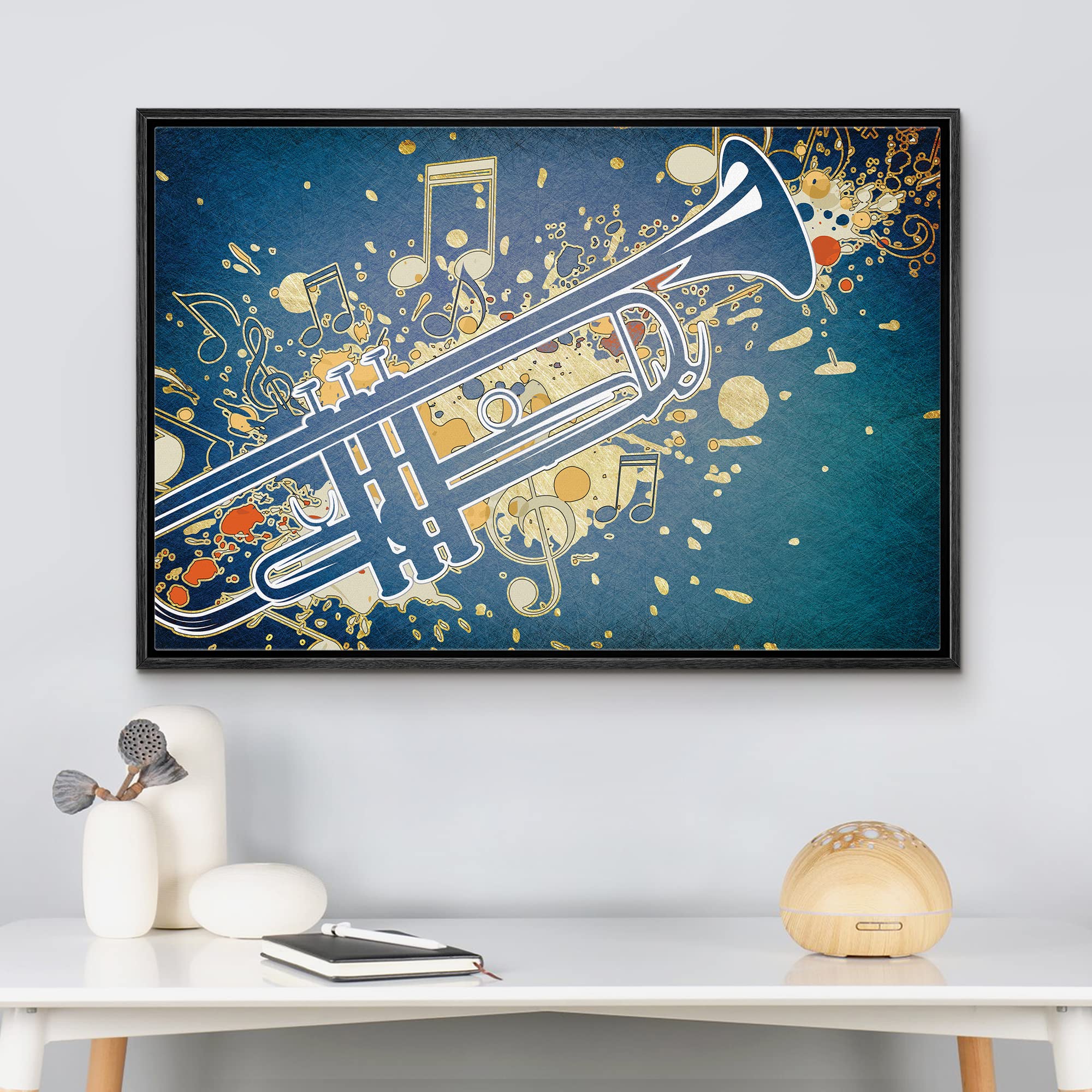 トランペット絵画 トランペット・2015 / 銅版画 (額あり） | iichi 日々の暮らしを