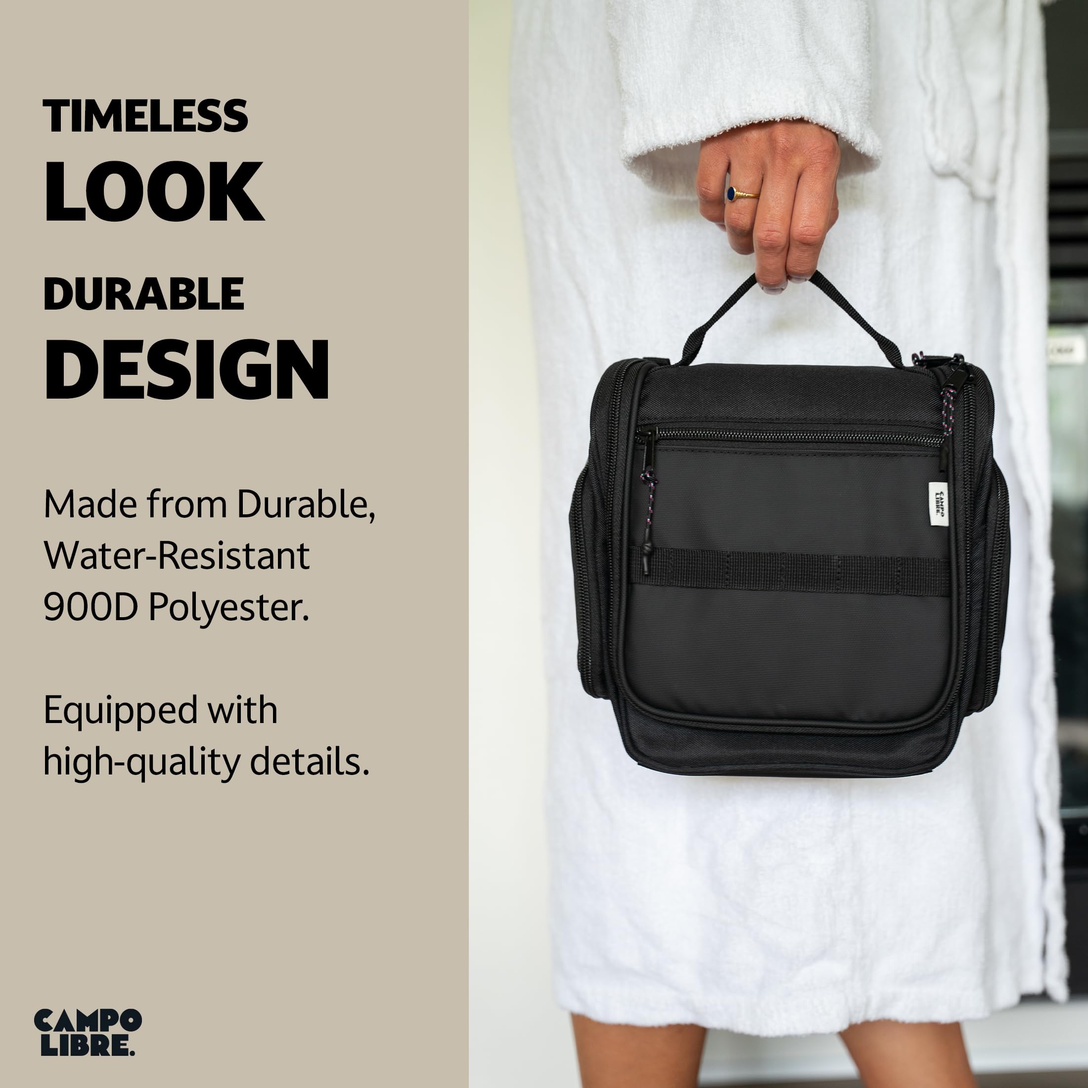 Campo Libre. Tony Neceser Unisex-Adultos, Neceser para Colgar con 11 Compartimentos para Tus Cosméticos, Bolsa de Lavado en, Impermeable y en Tamaño Ideal para Viajes y Aventuras al Aire Libre