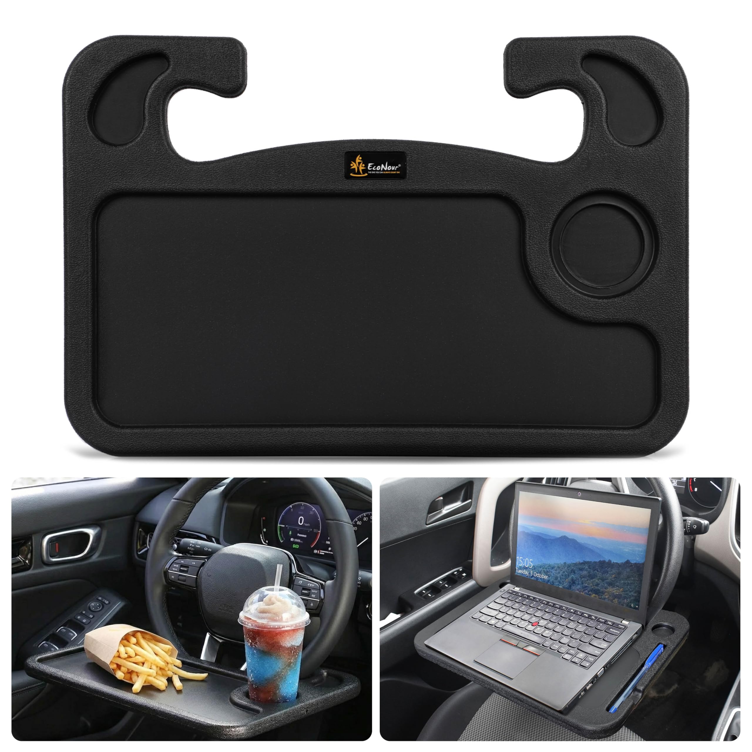 EcoNour 2-in-1 Steering Wheel Desk for Honda Civic 2022-2025 2026 Car Tray