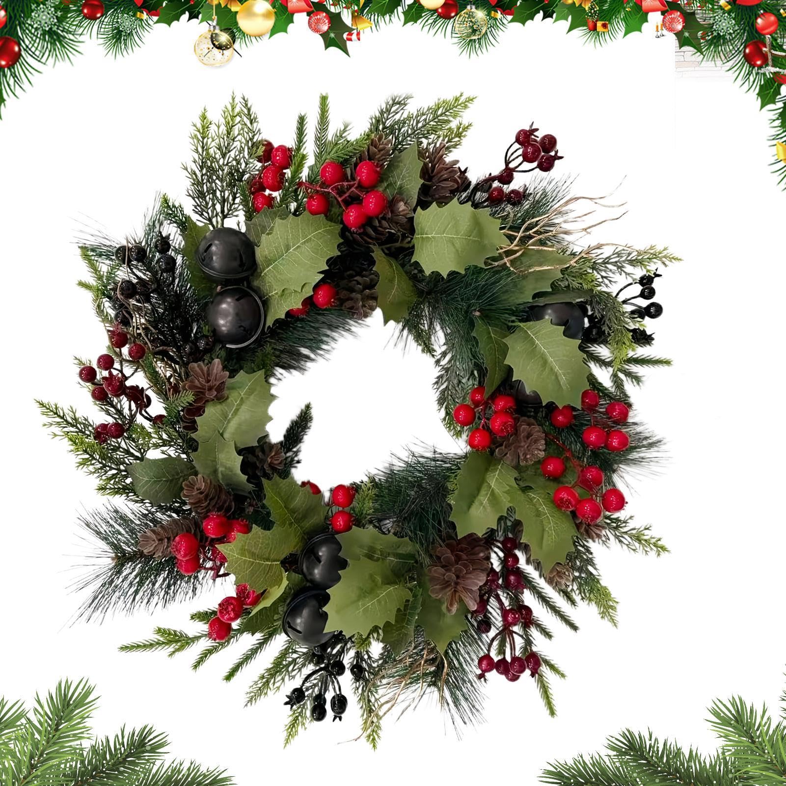 Ghirlanda di Natale per porta, ghirlanda verde come decorazione per le