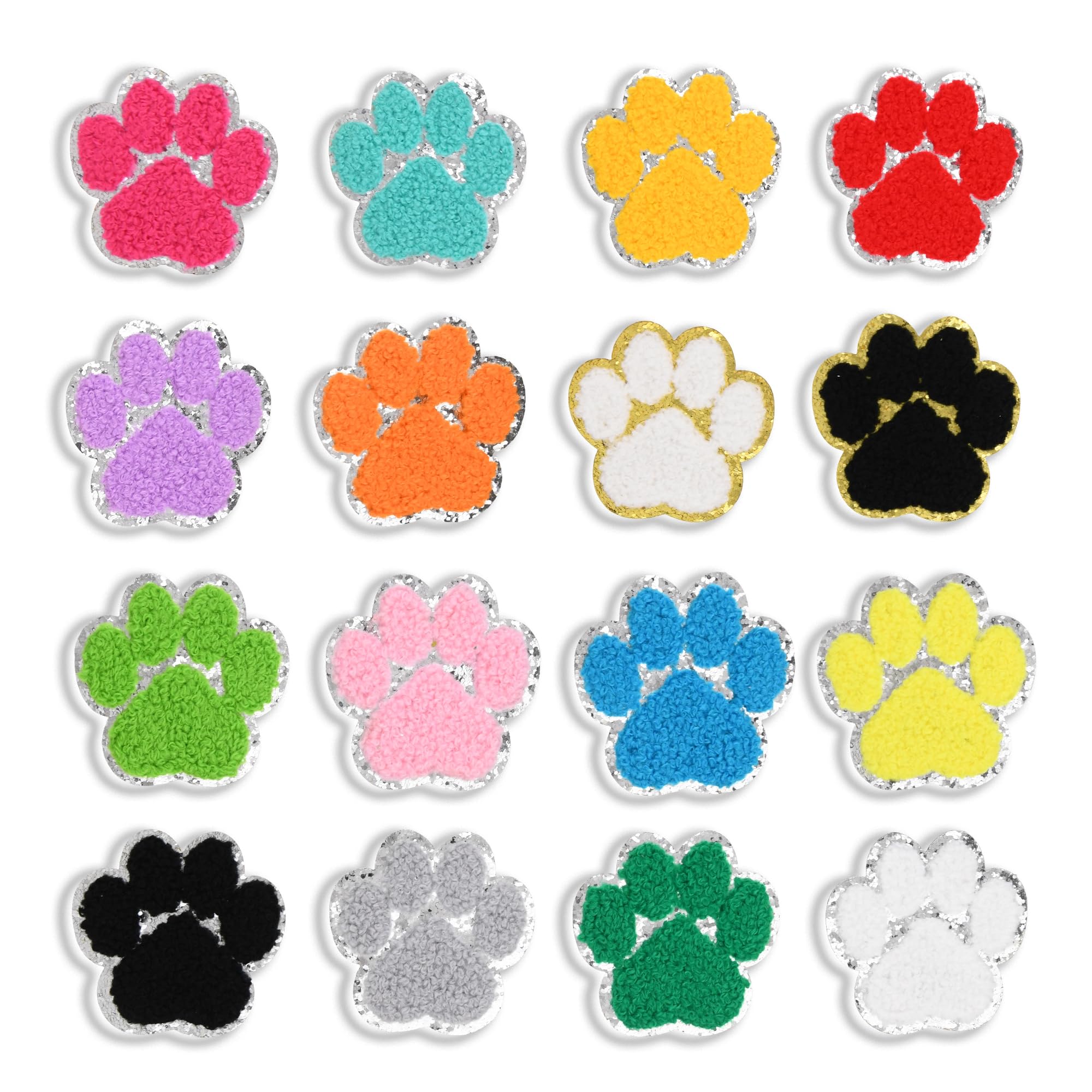 16 parches de felpilla con diseño de patas, apliques bordados de tela, parches para coser sombreros, bolsos, ropa, decoración de bricolaje
