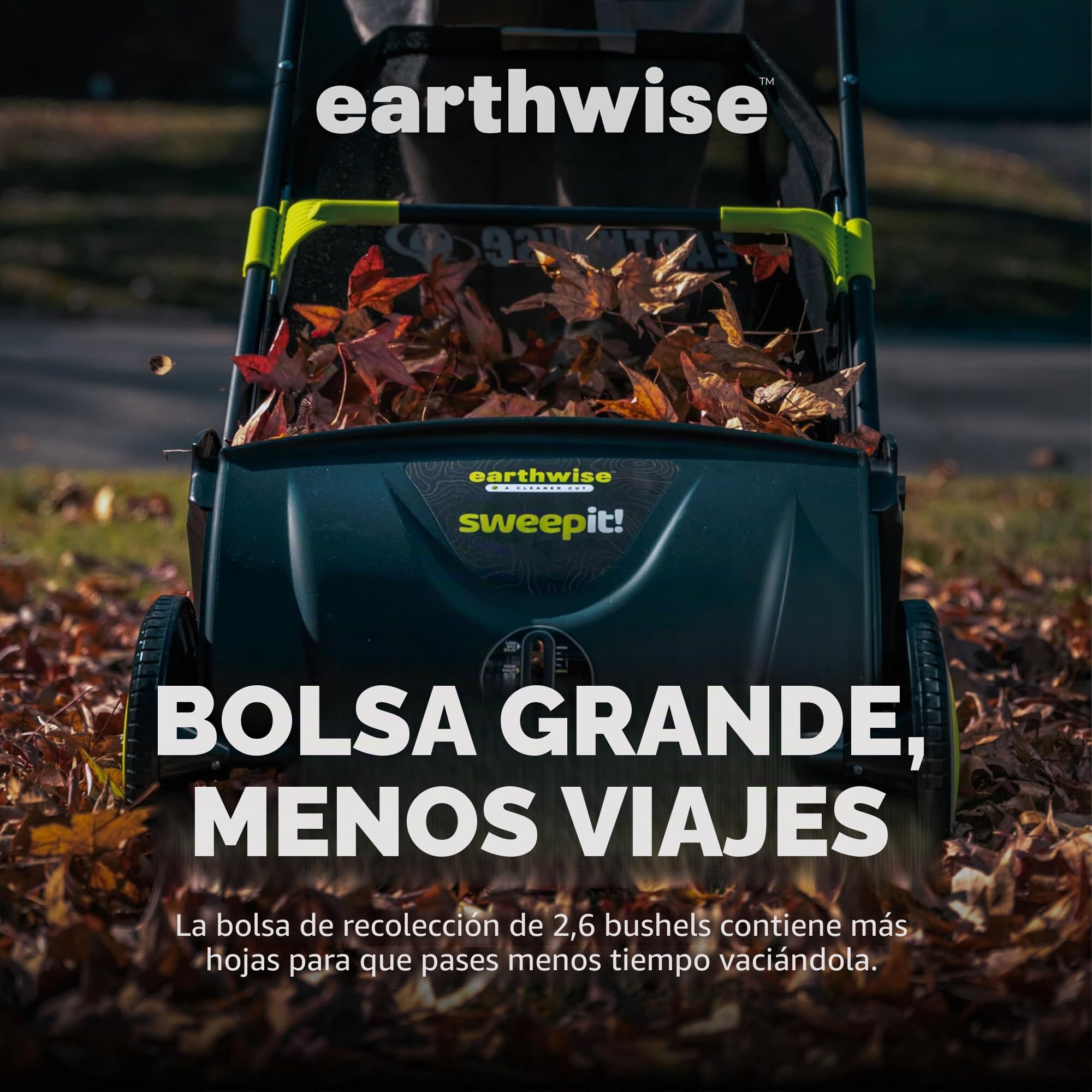 Earthwise LSW70021 - Barredora de césped, 53,3 cm de Ancho, Color Negro