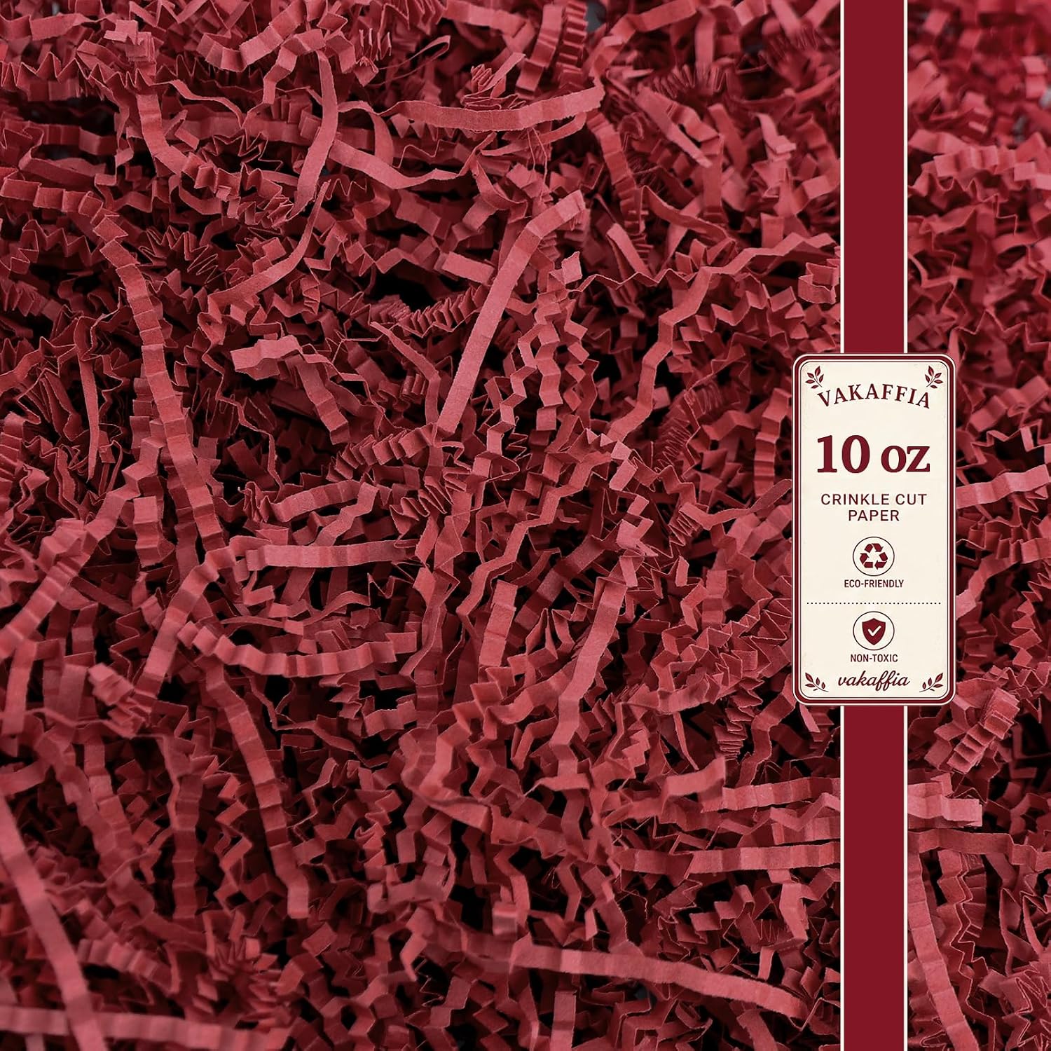 VAKAFFIA 10oz Crinkle Cut Paper Filler Shreds for Gift Baskets, Confetti Shredded Paper Stuffing Grass Basket Stuffers for Bag, Bridesmaid Proposal Box, Packing, Party Favors Craft Decor Red