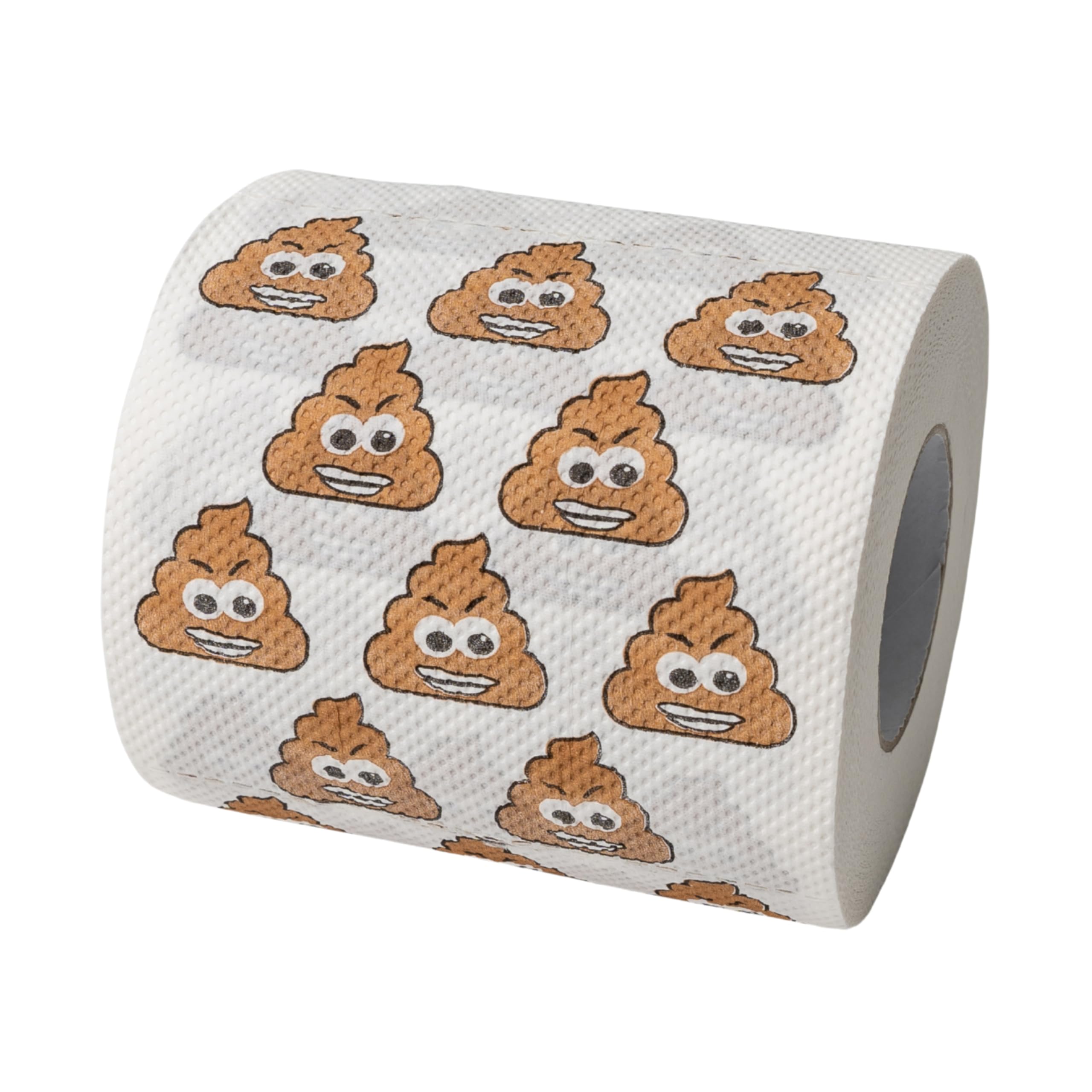 Poop Emoji papier toaletowy, 2 rolki, dla miłośników emotikonów Smiling Poops, dekoracja toalety na jubileusz, zabawny papier toaletowy, zabawny papier toaletowy, artykuł na prezent, dekoracja