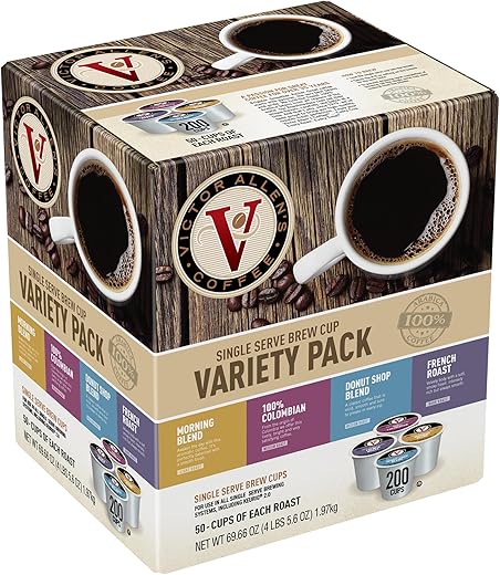 Victor Allen's Coffee Favorites Variety Pack, 200 Count, Single Serve Coffee Pods for Keurig K-Cup Brewers (Morning Blend, 100% Colombian,...