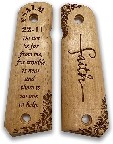 Miniatura 32 de for 1911: Full Size Wooden Handgun Grips with Bible Verses Series - Fits a Wide Range of 1911 Models - 1911 Accessories