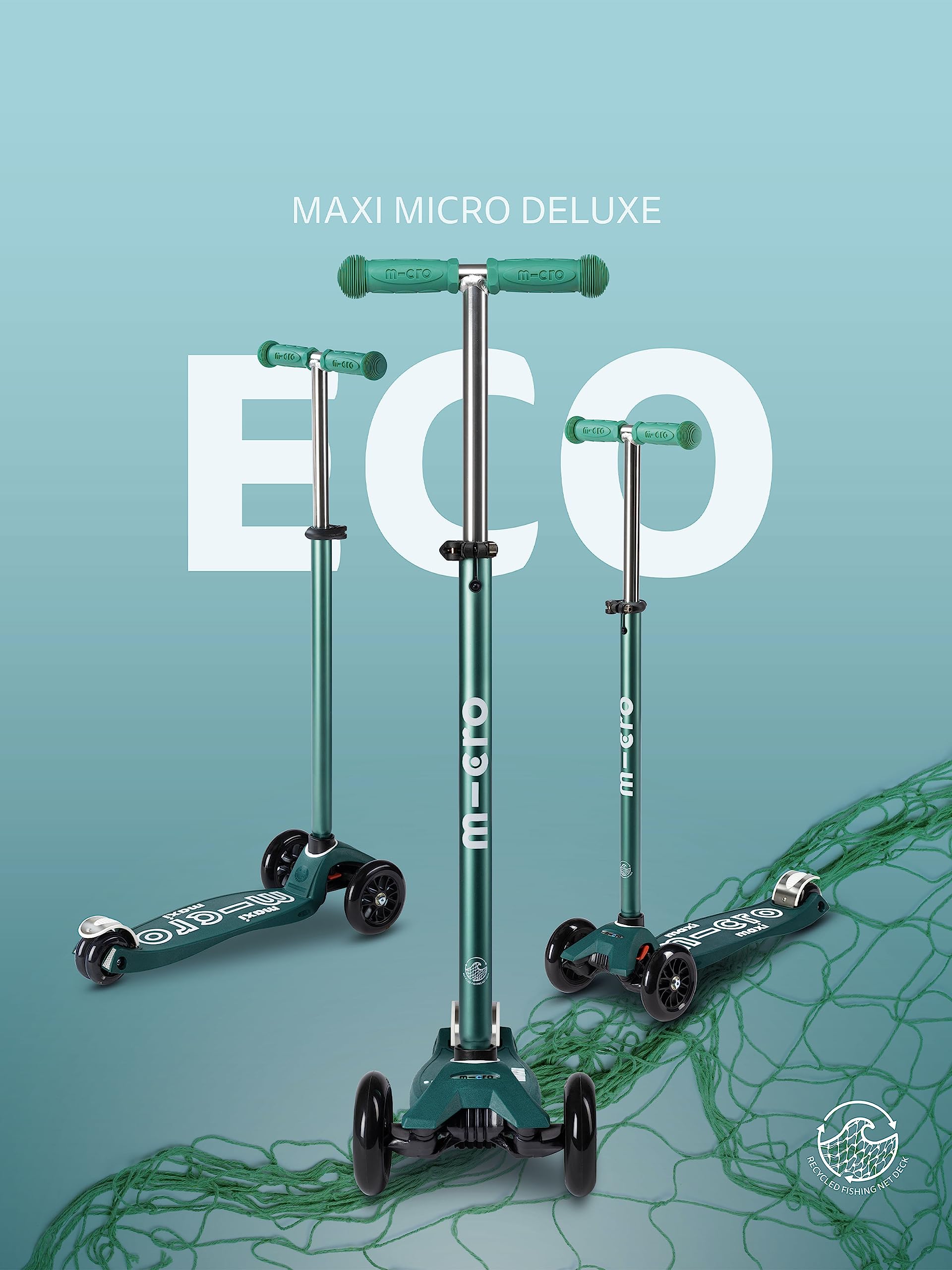 Micro, Maxi Micro Deluxe LED, 3-Rad-Kinderroller, 5–12 Jahre