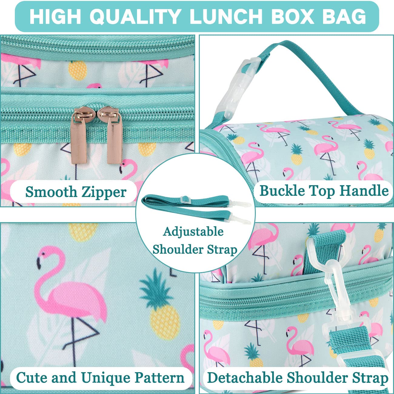 VASCHY Sac Isotherme Repas Enfant Filles, Sac à Lunch Portatif