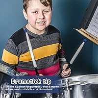 Vista 2 de VICASKY 6 pares de fundas de goma para baquetas, accesorios de amortiguador de tambor, punta de baqueta, puntas de práctica silenciosas, punta