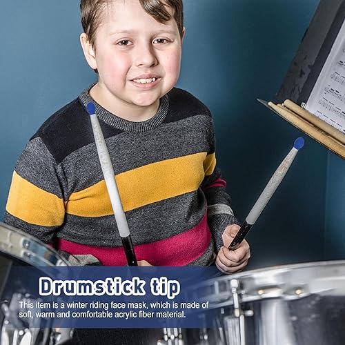 Miniatura 2 de VICASKY 6 pares de fundas de goma para baquetas, accesorios de amortiguador de tambor, punta de baqueta, puntas de práctica silenciosas, punta de