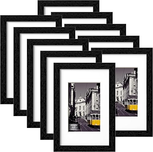 Vista 64 de eletecpro Juego de 10 marcos de fotos de 8 x 10 pulgadas, collage de fotos, decoración de pared, fotos de 5 x 7 con paspartú o de 8 x 10 pulgadas