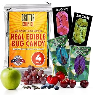 Hotlix Edible Bugs Candy Ultimate 4 Pack - Scorpion Jewel (2) & Ant Candy (2), Bug Candy Variety Pack for Holidays or Halloween, Individually Wrapped for Party Gifts & Snack Packs