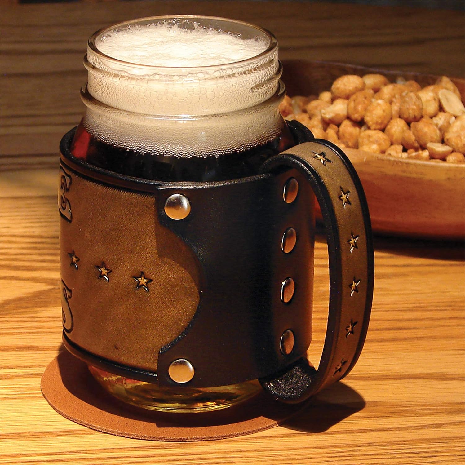 Realeather Veg Tan Double Shoulder Tooling Leather for Crafting, 4-5oz, Natural