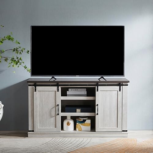 Miniatura 3 de Soportes de televisión para centros de entretenimiento, moderno soporte de TV de madera de granja para televisores de hasta 65 pulgadas, para sala