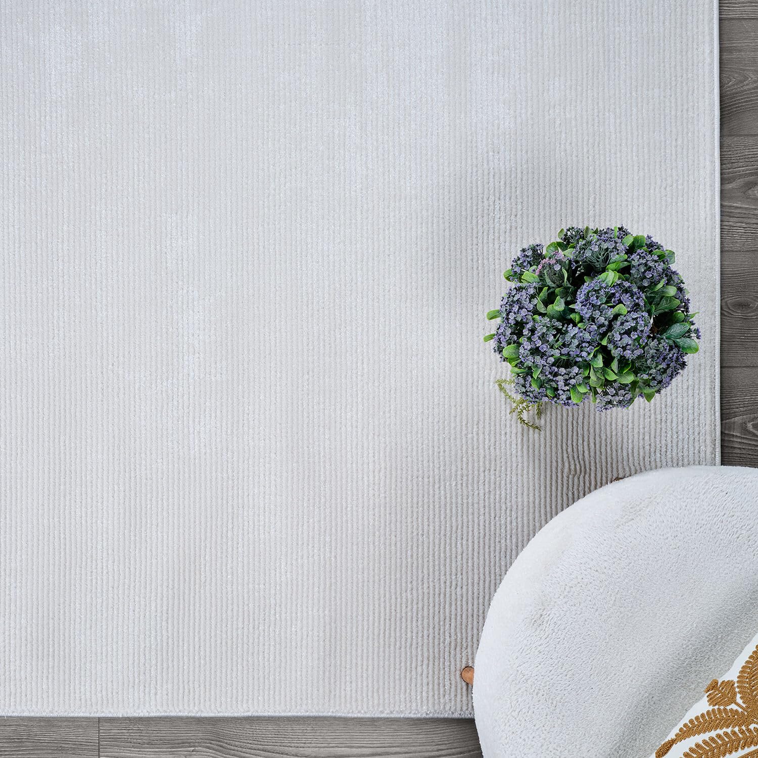 CAMILSON Living Room Rugs Modern Luxury 5x7 Vintage Abstract Area Rug Soft Medium Pile Stain Resistant Easy-Cleaning Non-Shedding for Living Room Office Indoor Carpet (5 x 7 / White - White)