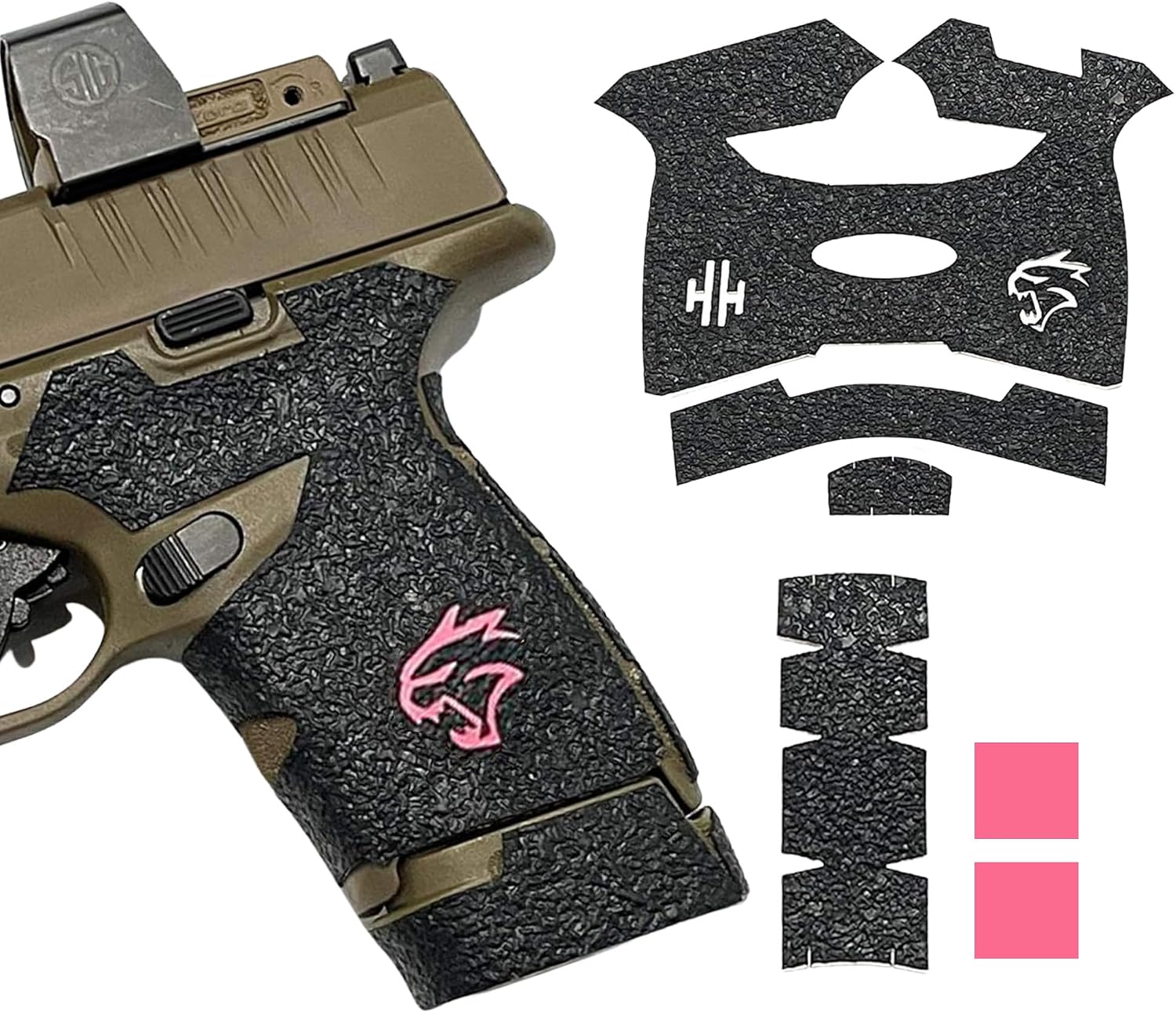 Handleitgrips Handgun Grip Tape Compatible with Springfield Hellcat - Black Textured Rubber Pistol Tape 13rd Magazine Grip, Easy Installation, Veteran Owned, Made in The USA