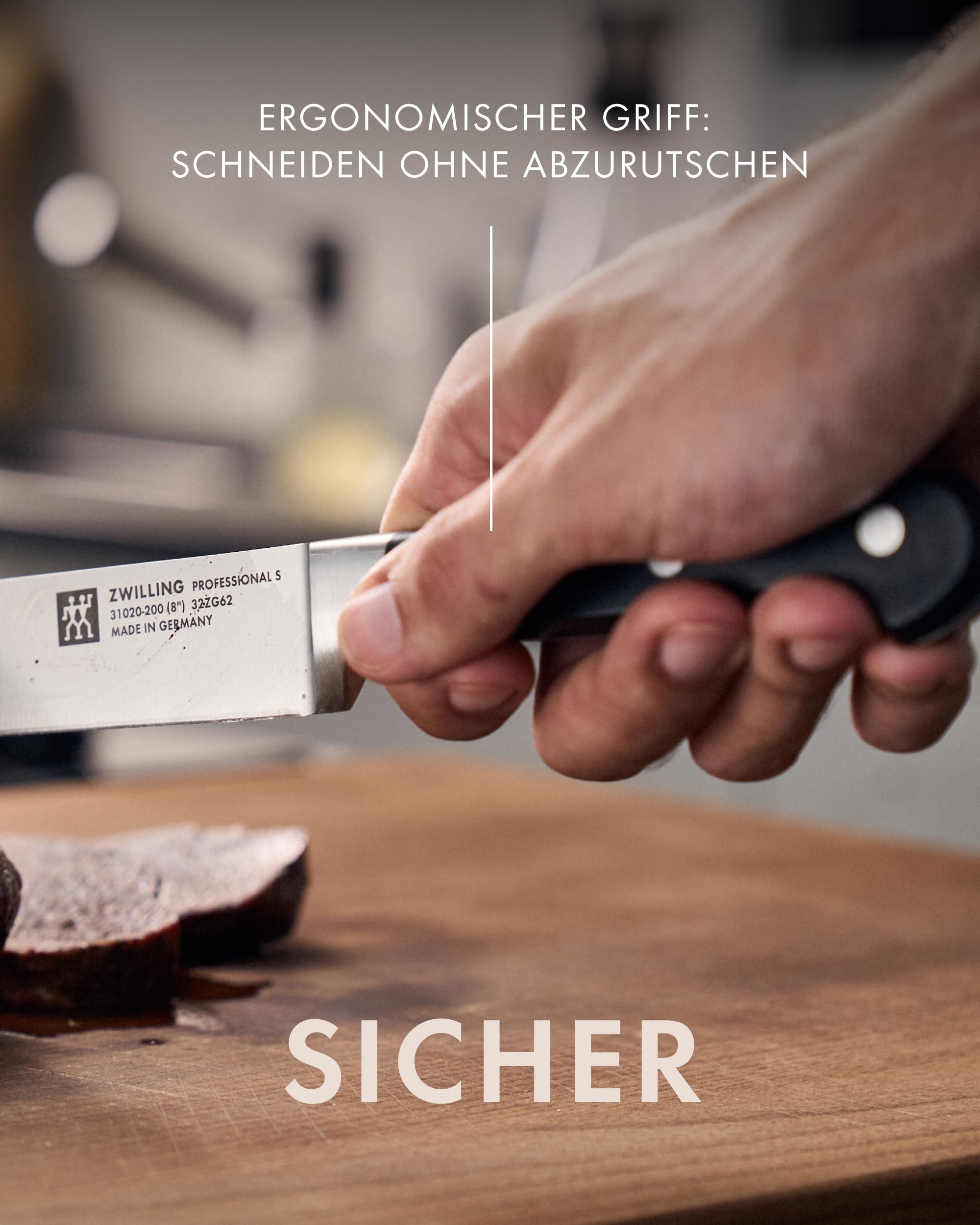 ZWILLING Professional S Messer-Set 3-teilig, Rostfreier Spezialstahl, Schwarz, Made in Germany