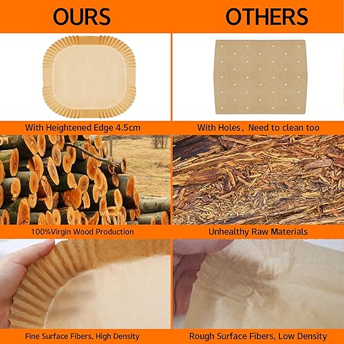 Miniatura 6 de Revestimientos para freidora de aire Ninja AG301 Foodi Grill Accesorios, 100 piezas de freidora de aire desechables para Ninja AG301 5 en 1,