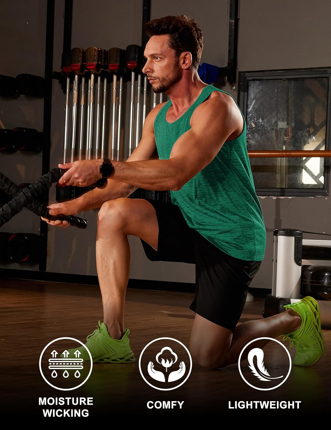 MAGCOMSEN Men's Tank Tops Quick Dry Workout Sleeveless Gym Muscle Shirts Athletic Bodybuilding Tee Shirt - Image 3