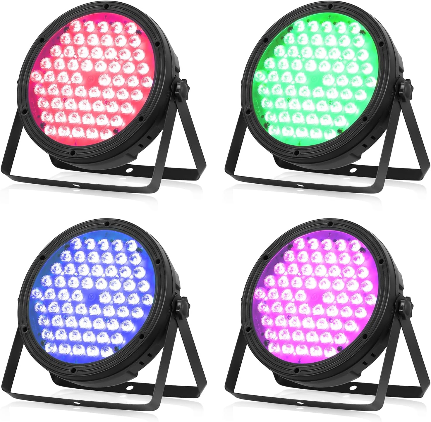 Big Dipper DJ Lights Lightweight RGBW Stage Lights DMX LED Par Lights 60 x 2W Stage Lighting Sound Activated Uplights for Events, Church, Wedding, Band, Theatre, Club, Christmas Party Lights, 4 Pack LPC120-4 PACK
