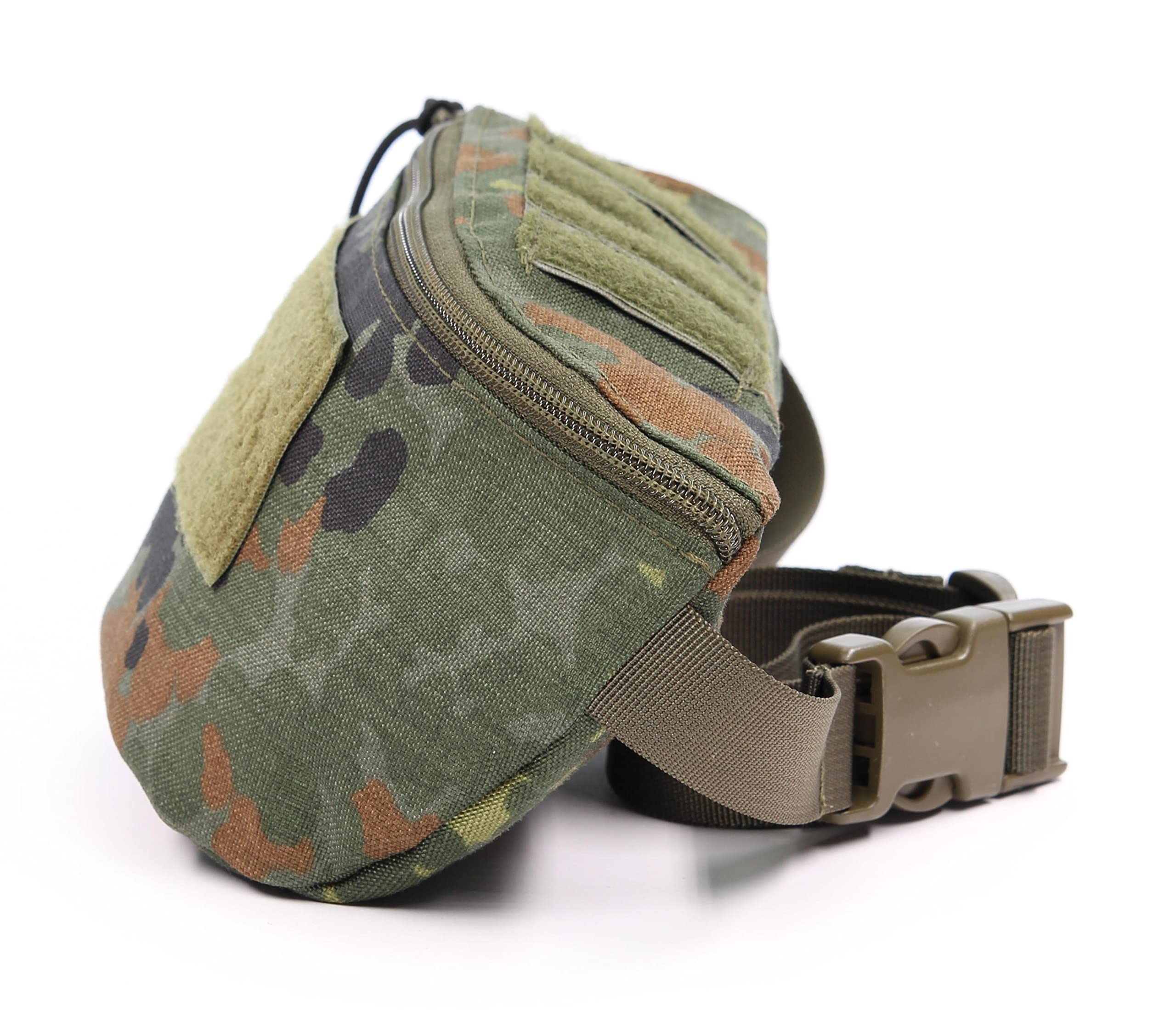 Zentauron Taktische Bauchtasche 1,25L aus Cordura - MOLLE Hüfttasche mit 2 Fächern & Klettfläche für EDC, IFAK & Outdoor - Hüftgurt 70-120 cm - Robuste Gürteltasche für Militär, Wandern & Freizeit